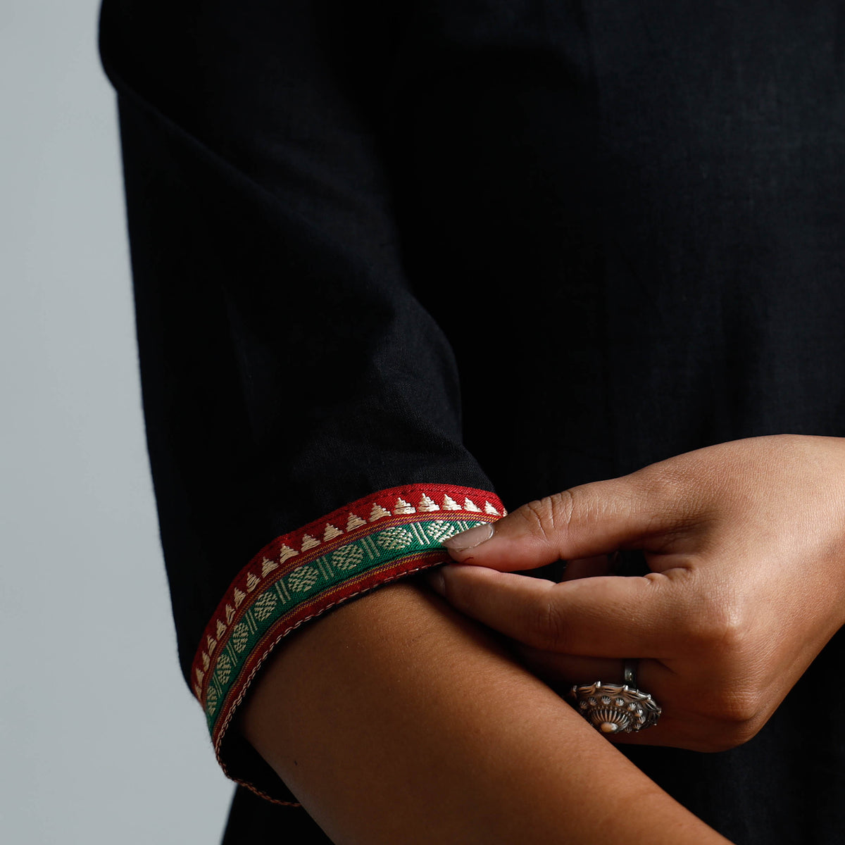 Black Dharwad Cotton Long Kurti