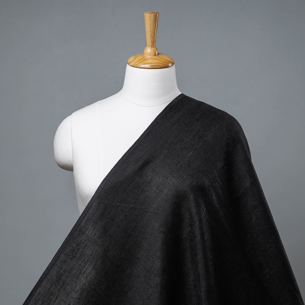 Black Bhagalpuri Handloom Pure Linen Fabric