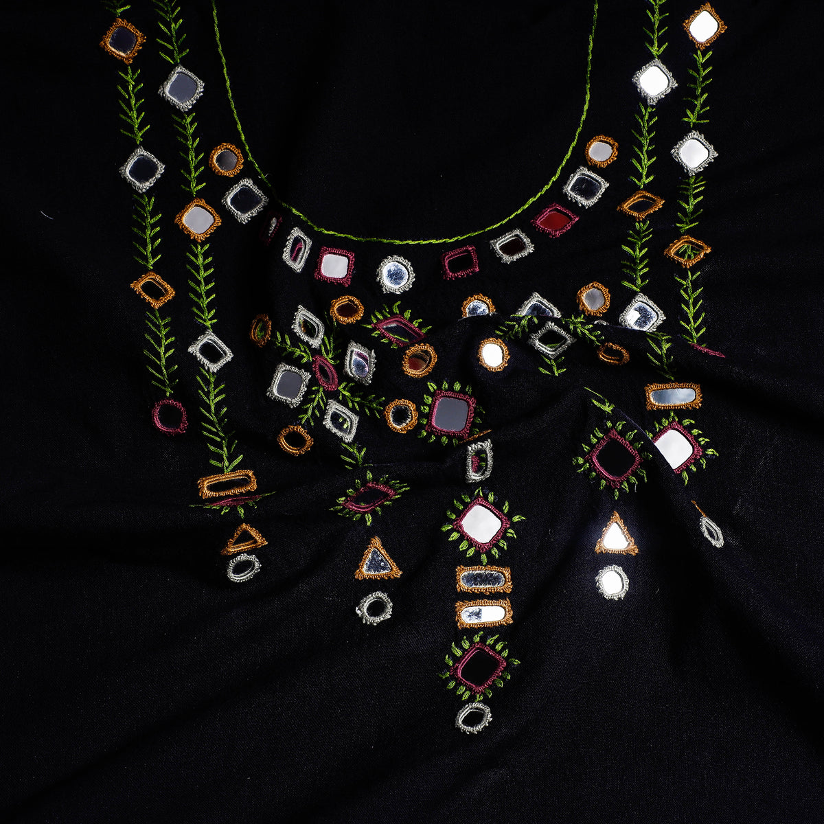 Kutch Bhujodi Weaving Handloom Organic Kala Cotton Kurti Material - 2.45 Meter