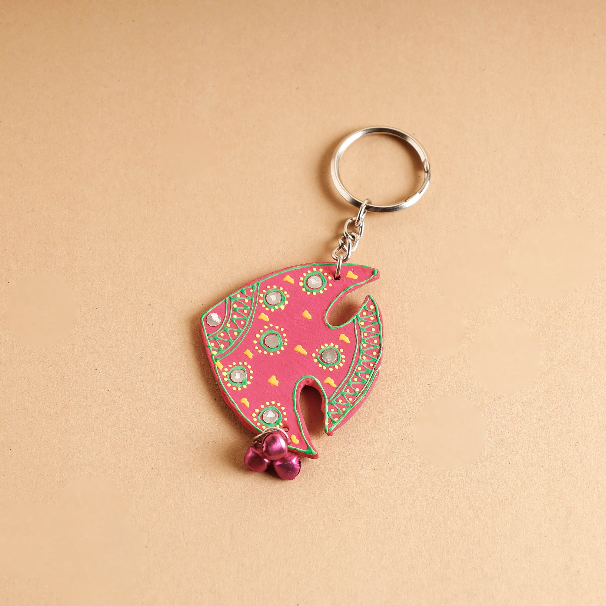 Buy Fish Abstract Pastel Handpainted Wooden Key Chain Online at iTokri आई.टोकरी
