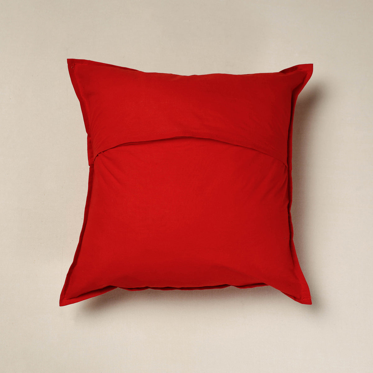 Applique Cut Work Cotton Cushion Cover (16 x 16 in)