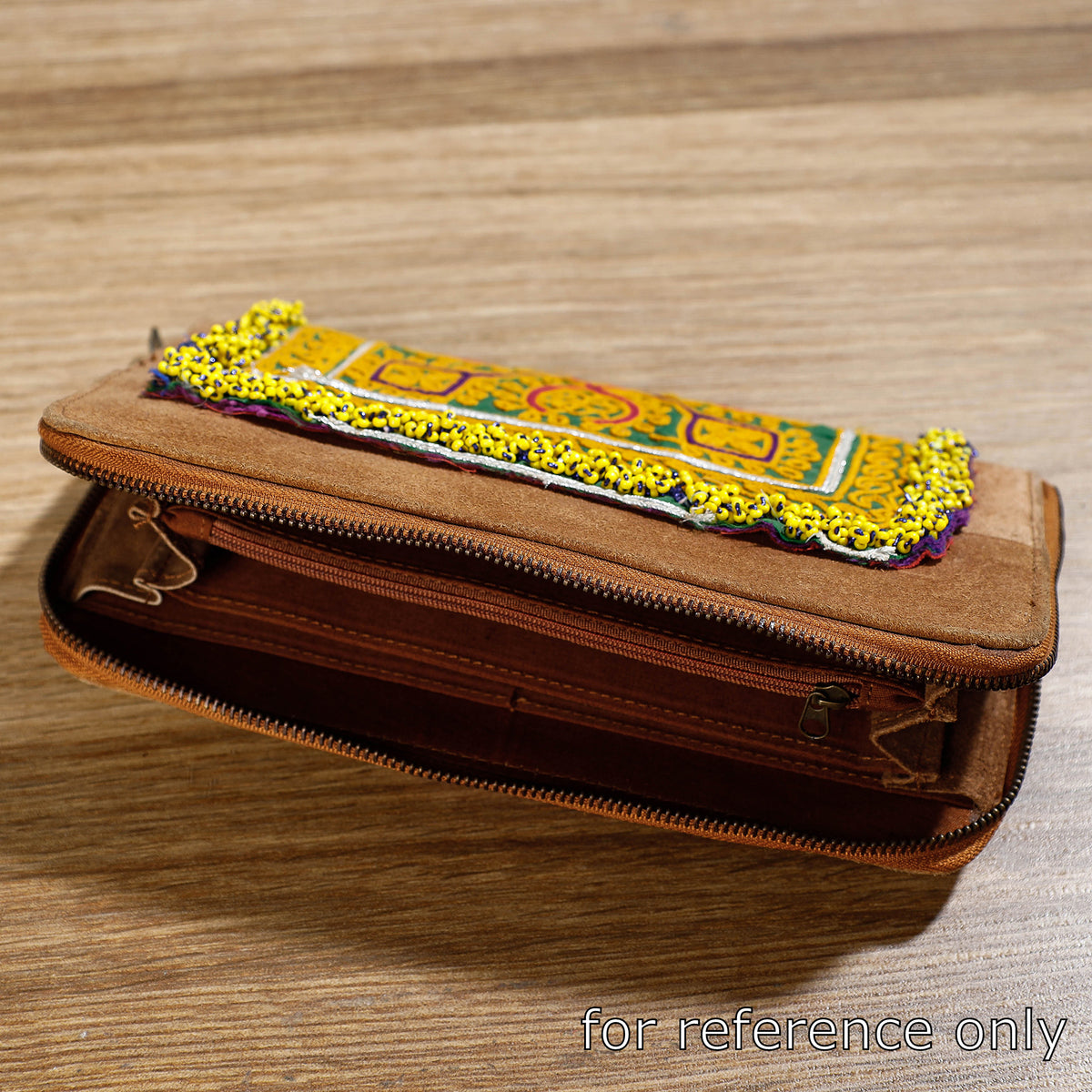 Banjara Vintage Embroidery Beadwork Suede Leather Wallet