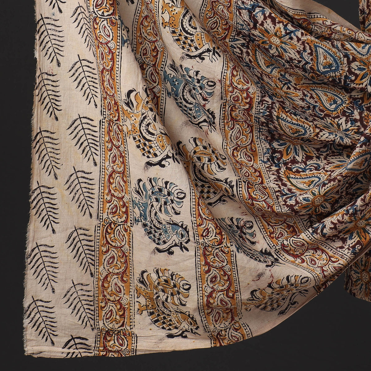 2pc Kalamkari Block Printing Cotton Suit Material Set