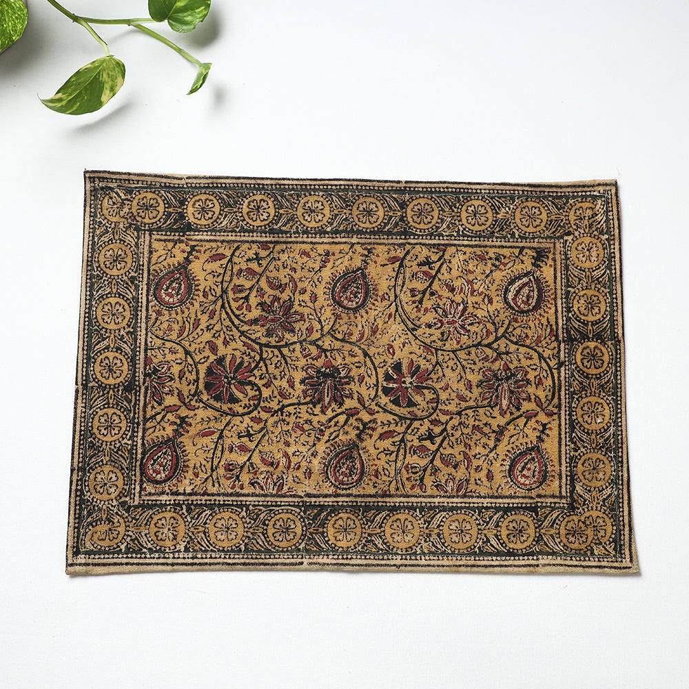 Original Pedana Kalamkari Block Printing Cotton Table Mat (18 x 13 in)