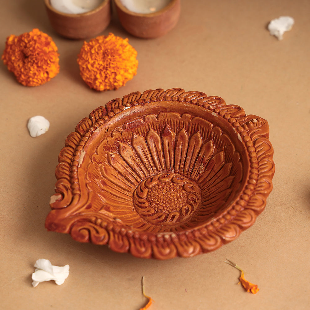 Festive Decor Terracotta Big Diya (6 x 5 in)