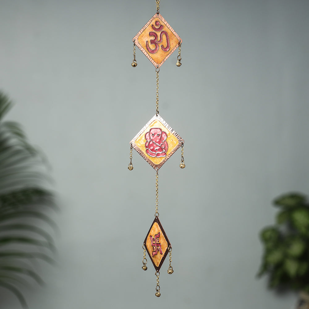 Copper Hand-Hammered Enamel Work Hanging