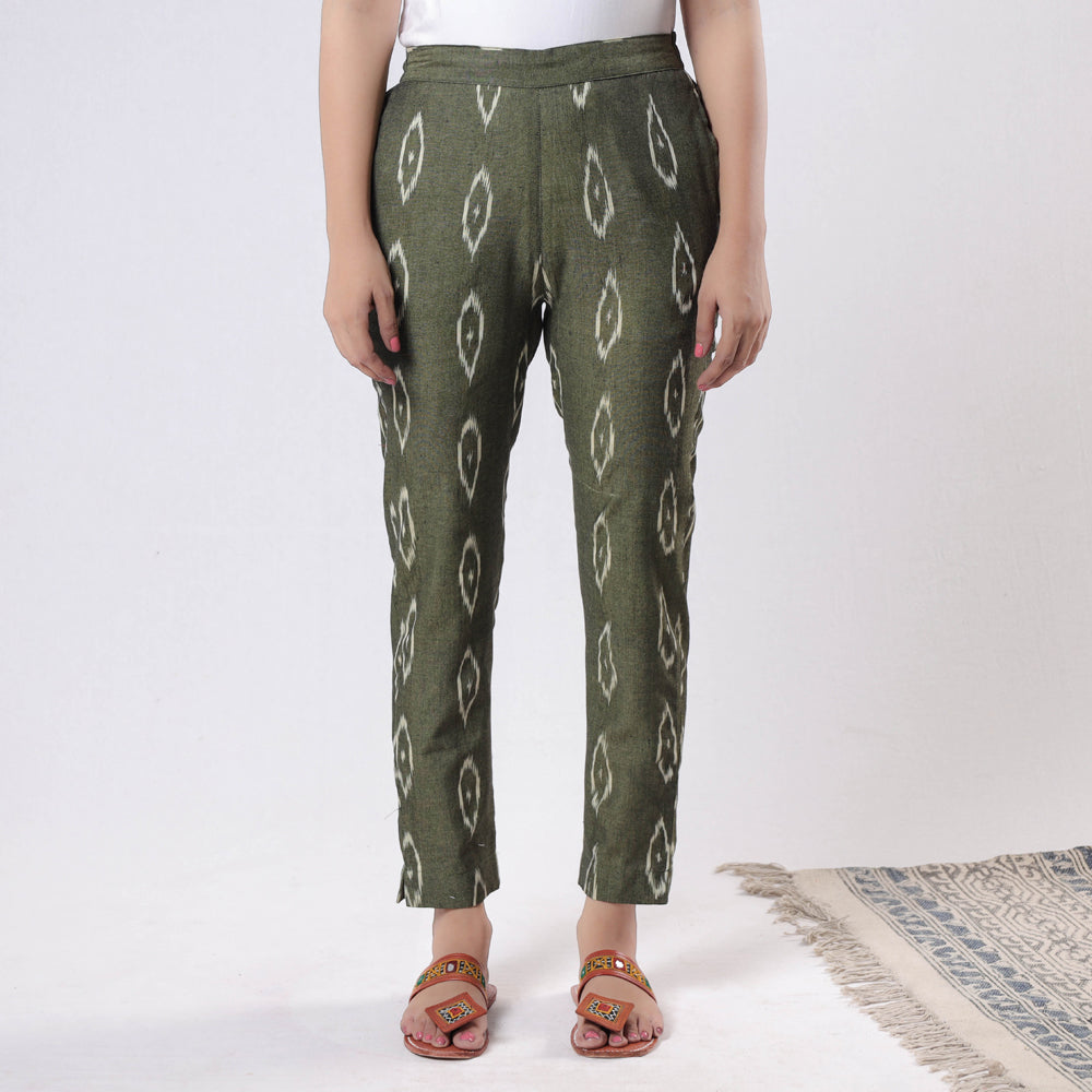 iTokri Casuals - Pochampally Ikat Cotton Tapered Casual Pant for Women