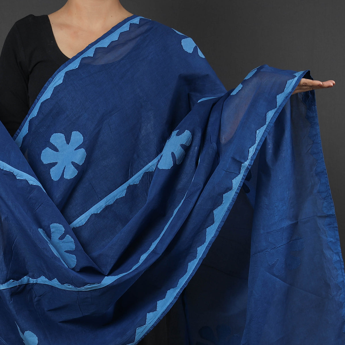 Barmer Applique Cutwork Cotton Dupatta