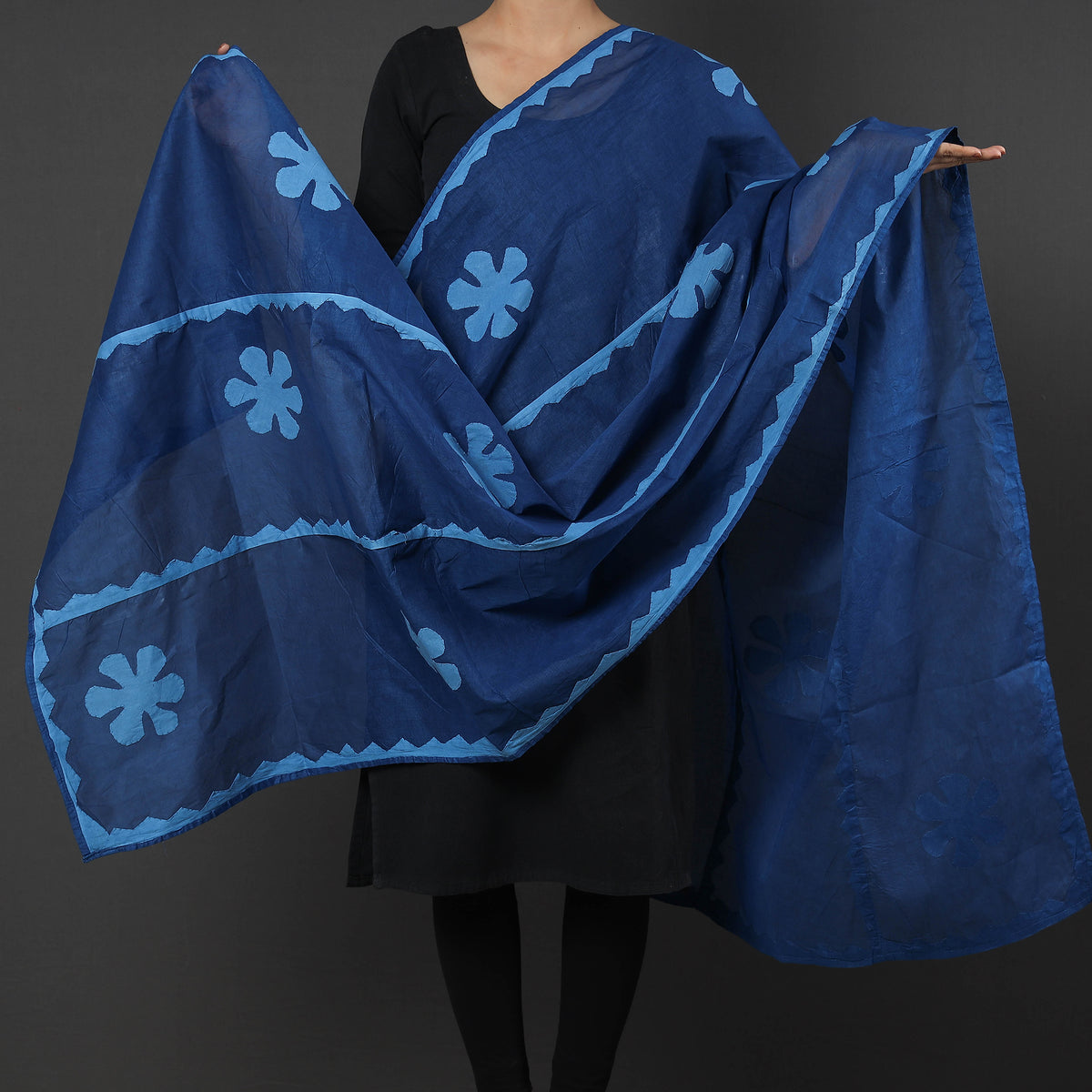 Barmer Applique Cutwork Cotton Dupatta