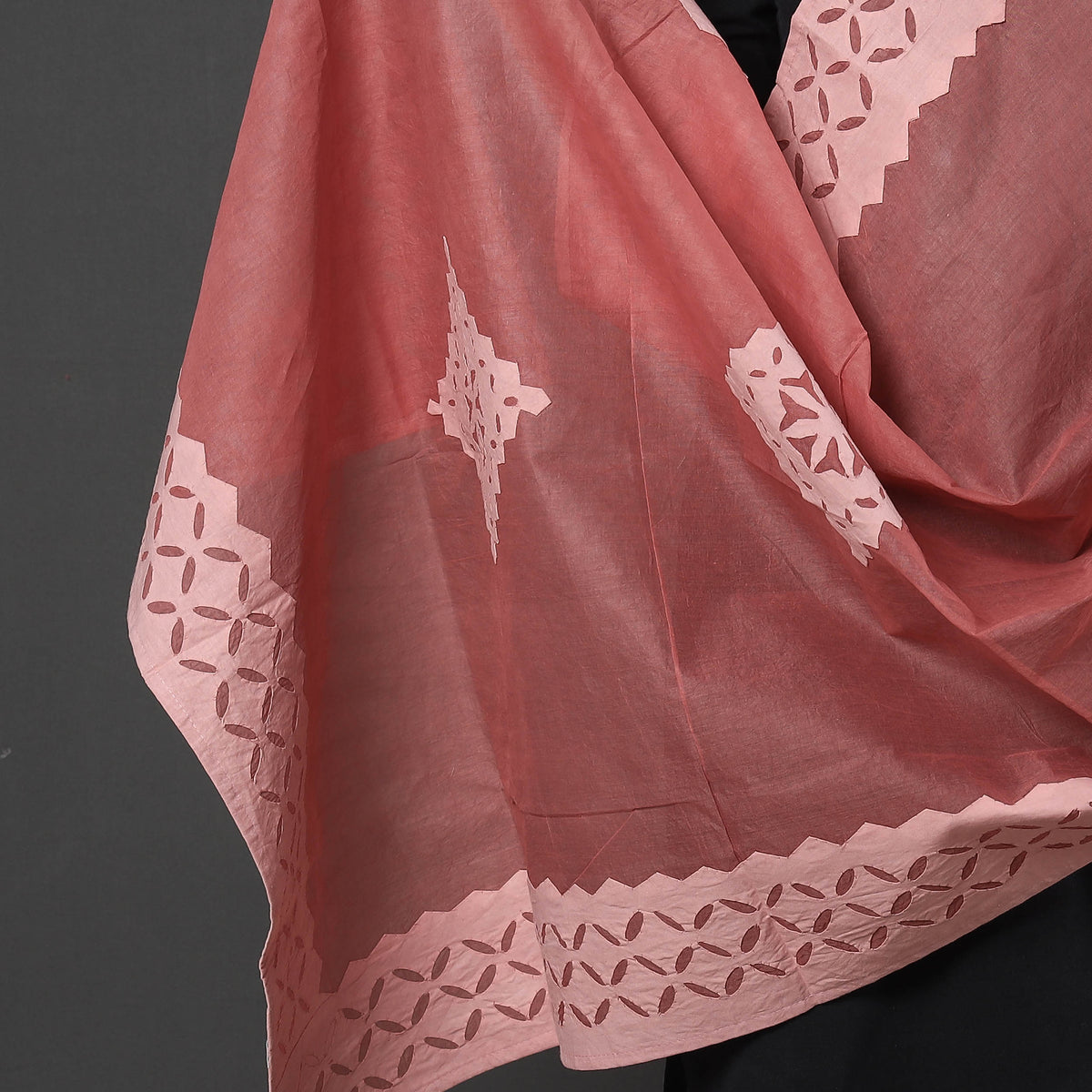 Barmer Applique Cutwork Cotton Dupatta