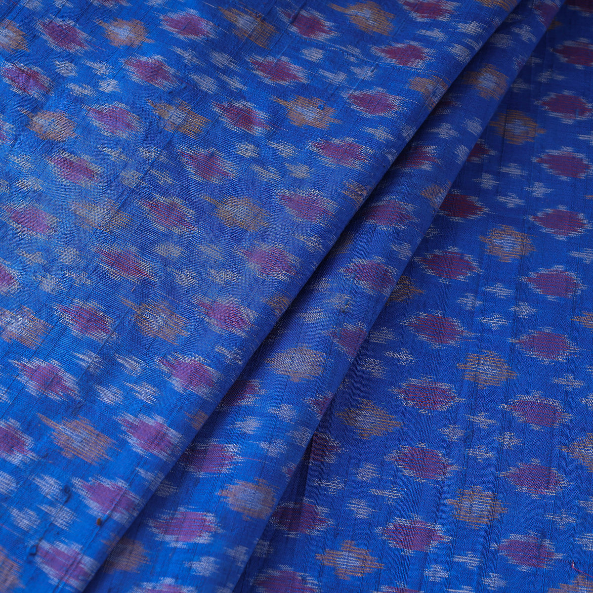 Raw Silk Pochampally Double Ikat Pure Handwoven Fabric