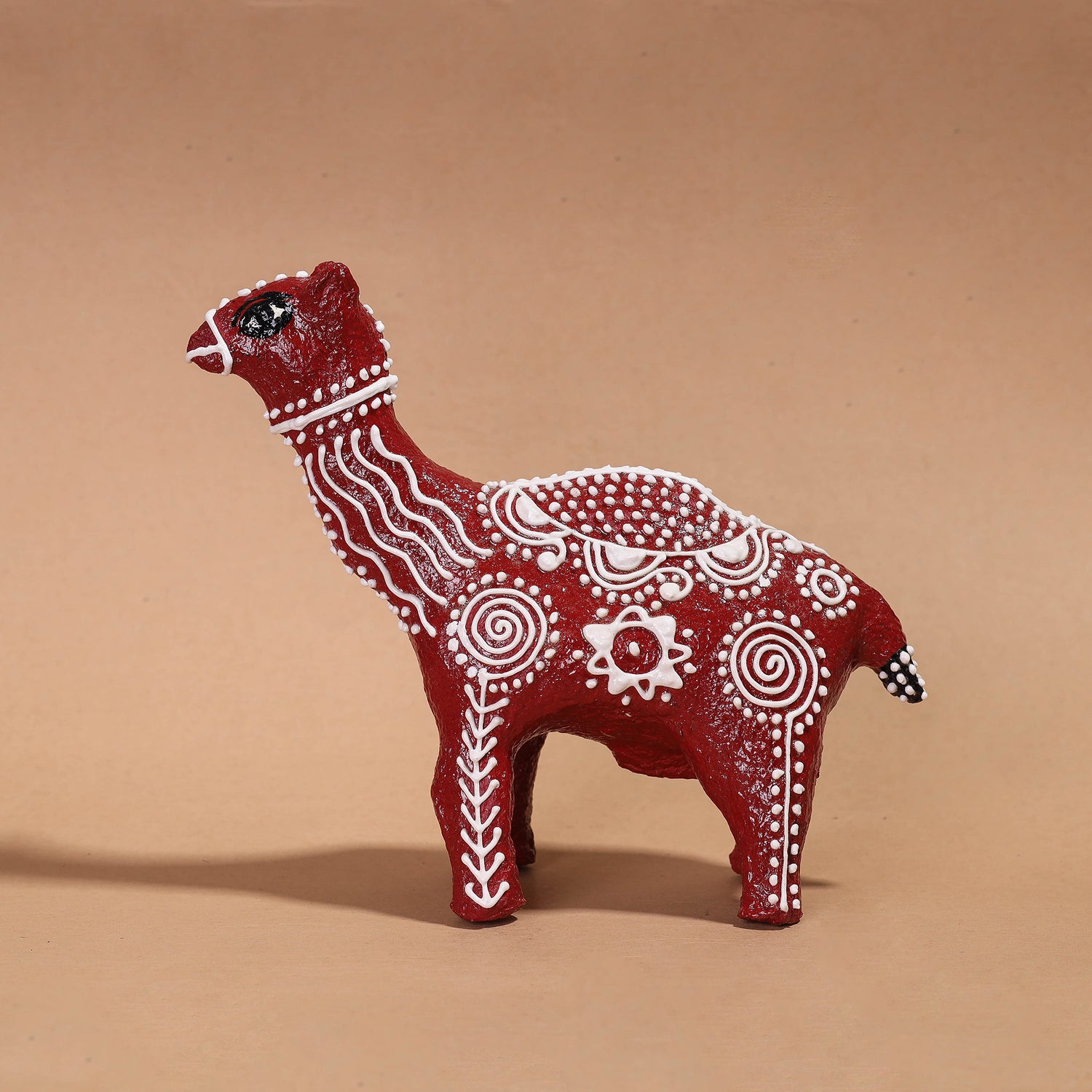 Mandana Art Handpainted Paper Mache Camel (11 x 3 in)