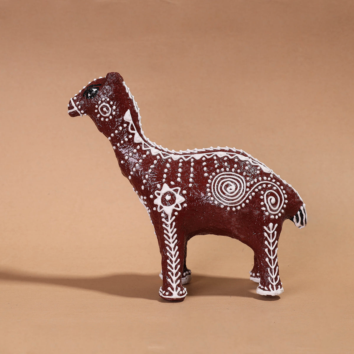 Mandana Art Handpainted Paper Mache Camel (11 x 3 in)