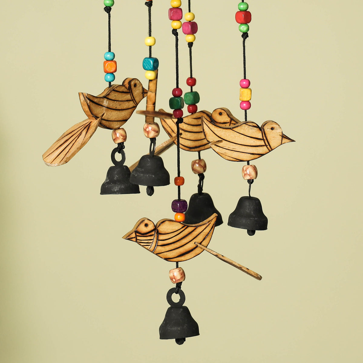 Bird - Hand Carved Khamhar Wood Jhoomar / Hanging