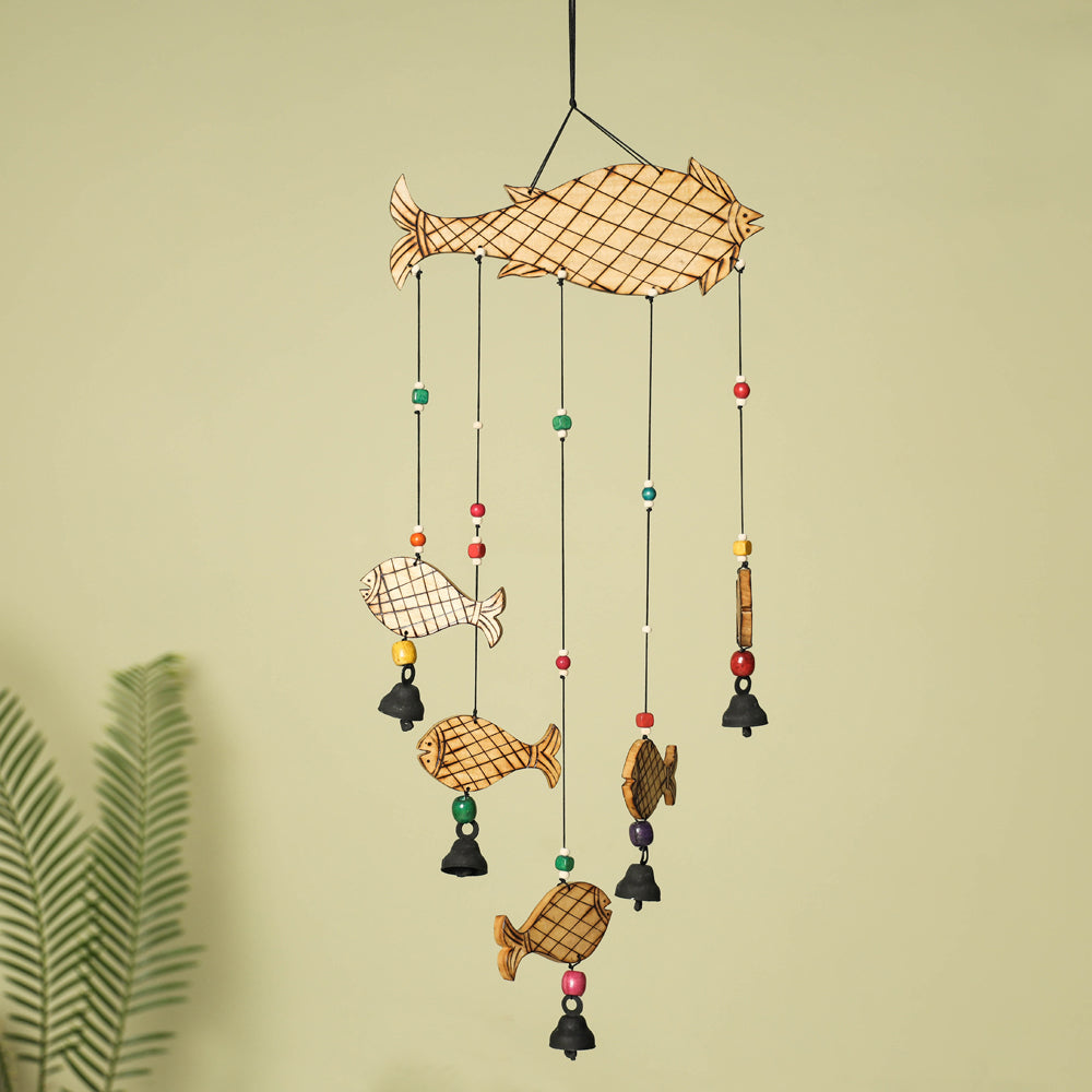 Fish - Hand Carved Khamhar Wood Jhoomar / Hanging