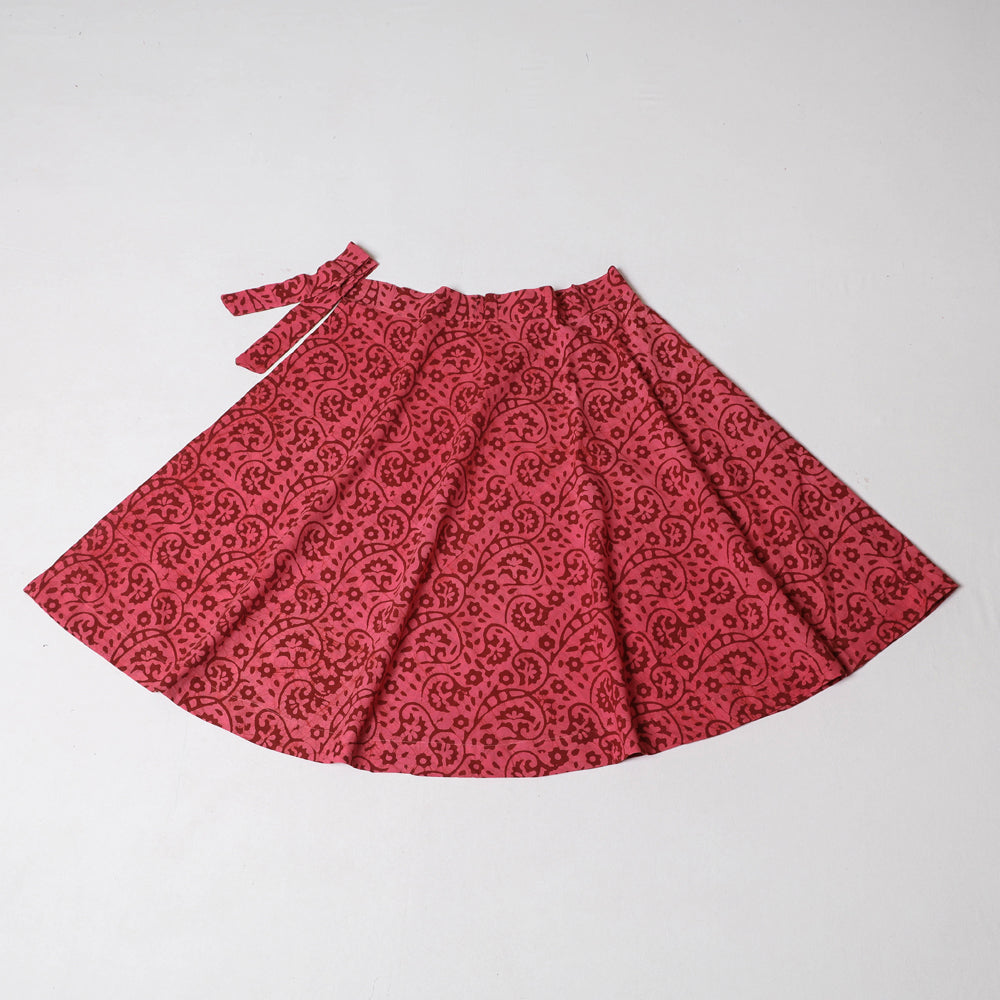 Hand Batik Print Cotton Wrap Around Skirt