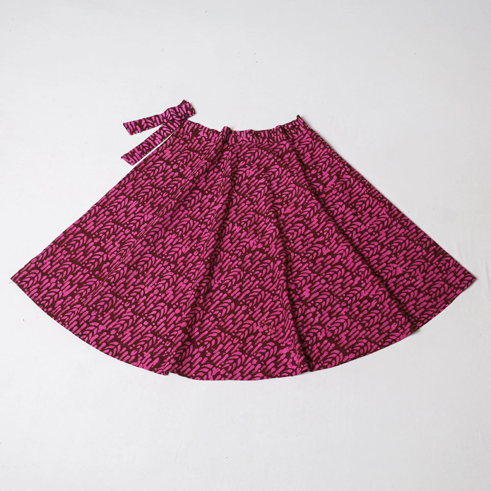 Hand Batik Print Cotton Wrap Around Skirt