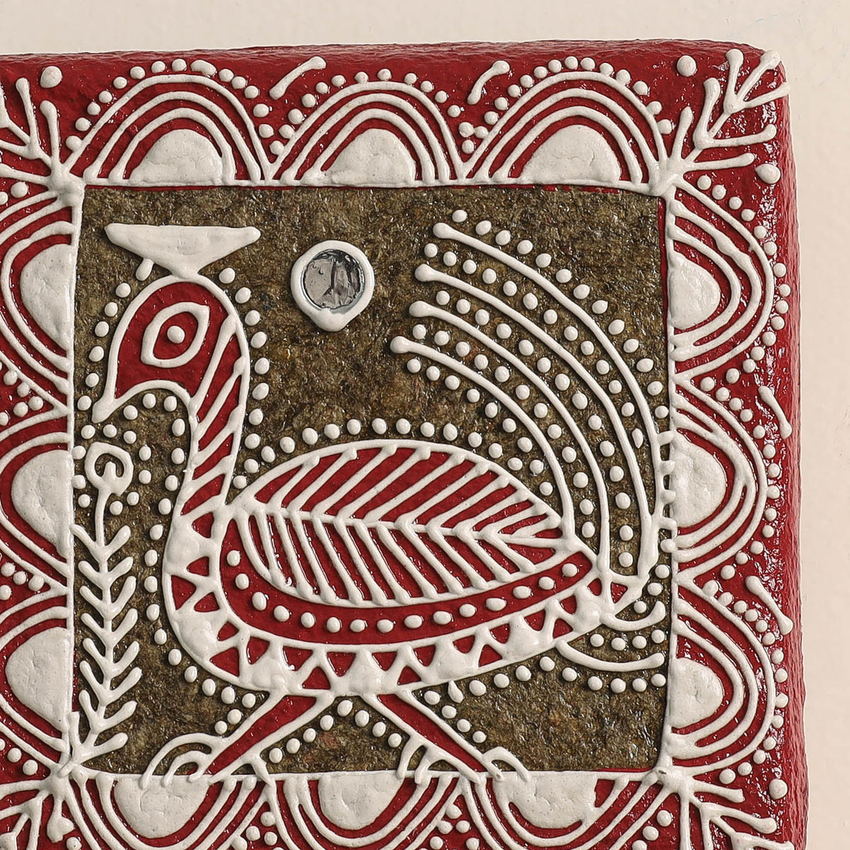 Mandana Art Handpainted Paper Mache Wall Frame (6 x 6 in)