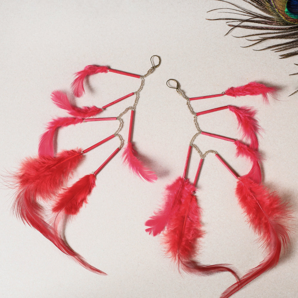 Update more than 86 one ear feather earrings best  3tdesigneduvn