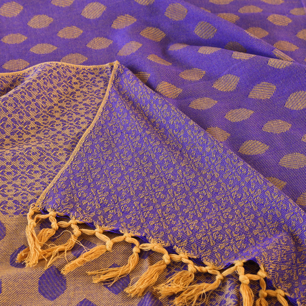 Pure Cotton Handloom Double Bedcover from Bijnor by Nizam (106 x 95 in)