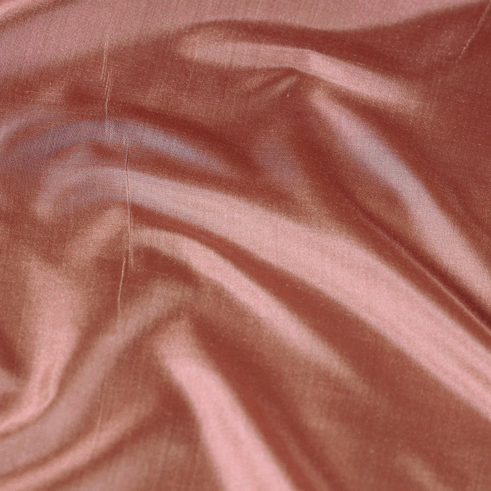 Peach - Prewashed Plain Pure Silk Fabric (Width - 42 in)