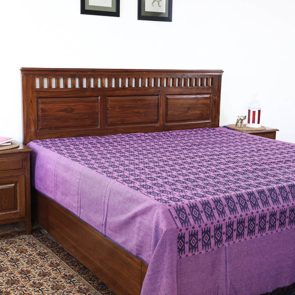 Pure Cotton Handloom Double Bedcover from Bijnor by Nizam (106 x 95 in)