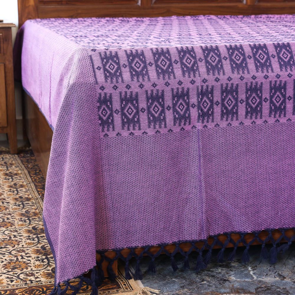 Pure Cotton Handloom Double Bedcover from Bijnor by Nizam (106 x 95 in)