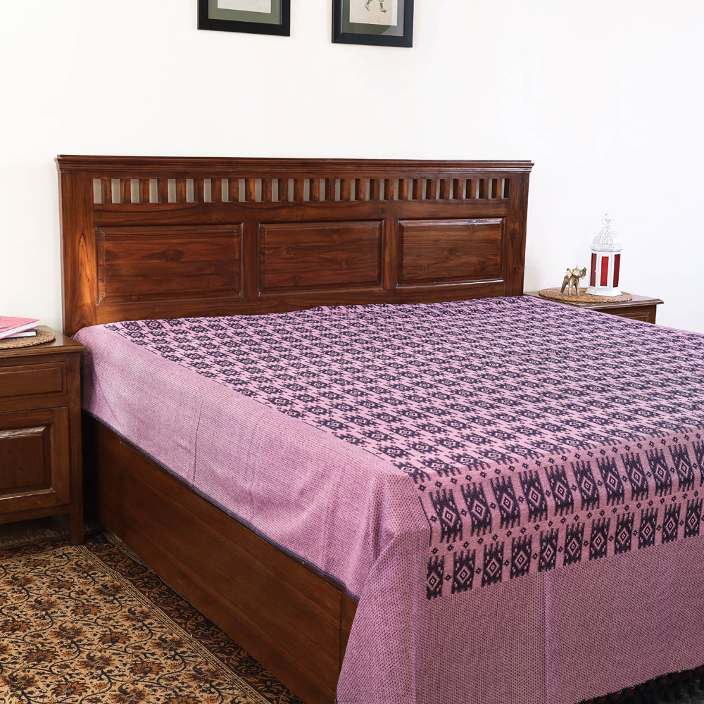 Pure Cotton Handloom Double Bedcover from Bijnor by Nizam (106 x 95 in)