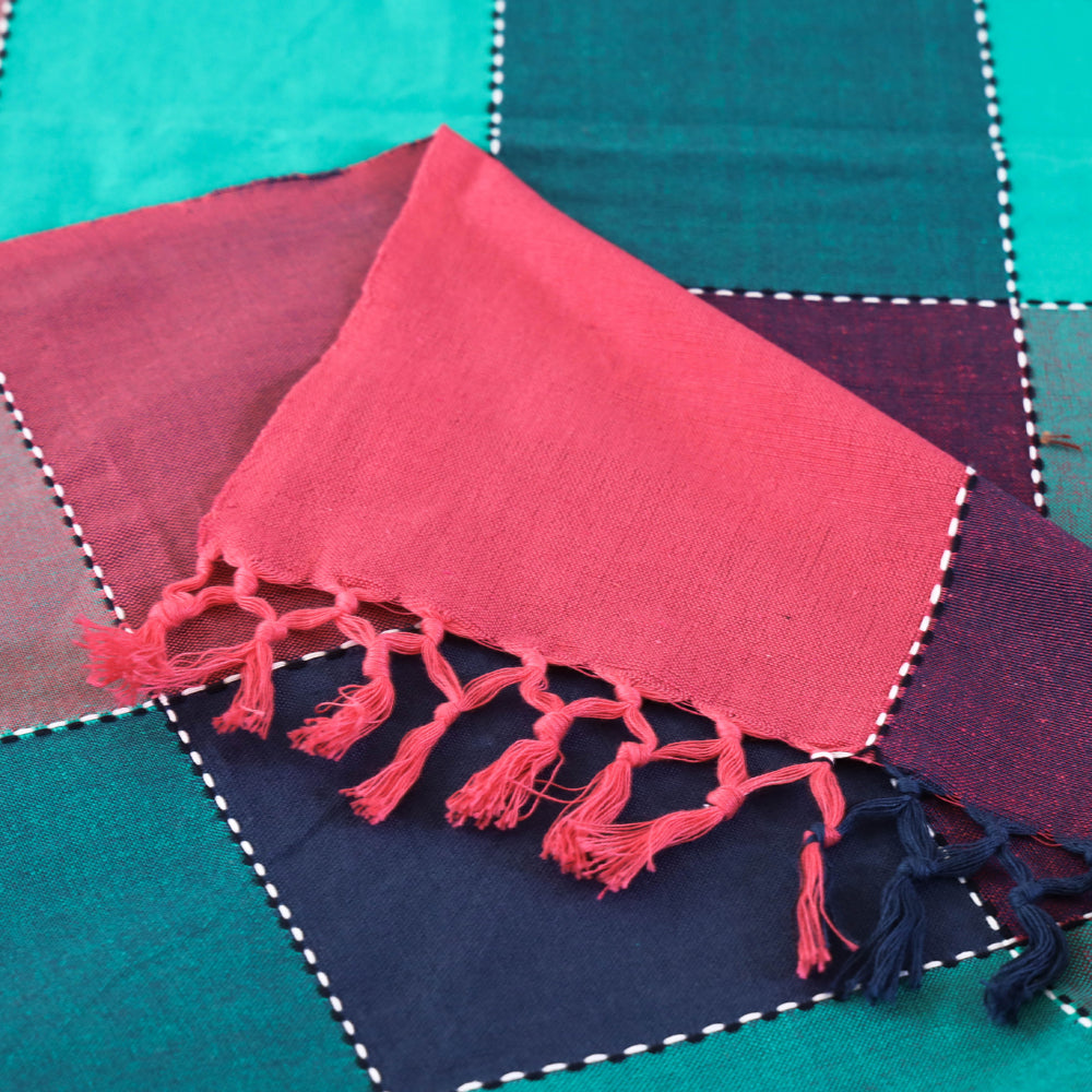 Pure Cotton Handloom Double Bedcover from Bijnor by Nizam (106 x 95 in)