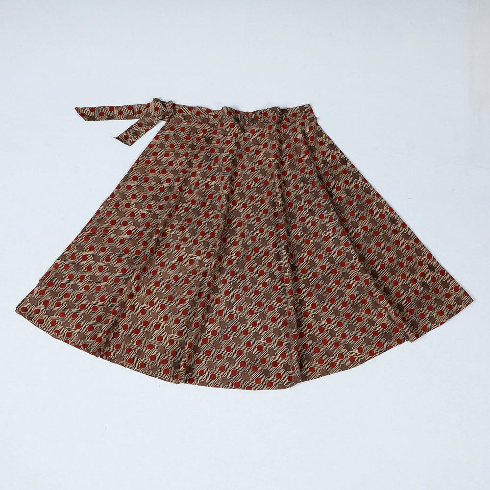 Ajrakh Block Print Cotton Wrap Around Skirt