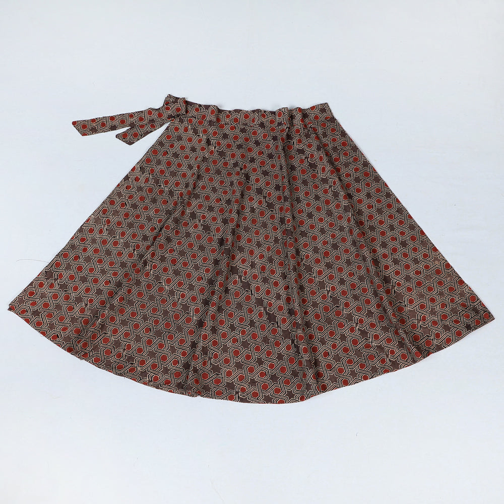 Ajrakh Block Print Cotton Wrap Around Skirt