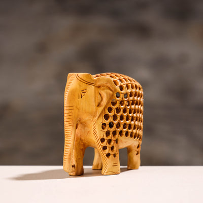 Elephant - Handcarved Kadam Wood Sculpture