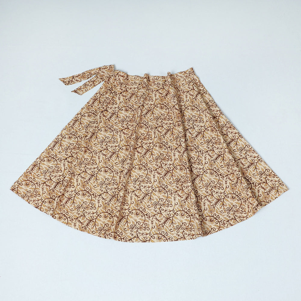 Kalamkari Block Printed Cotton Wrap Around Skirt