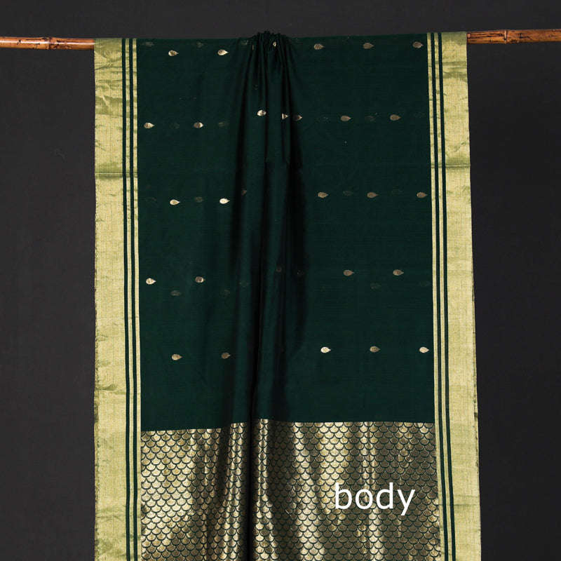 Traditional Chanderi Silk Zari Buti Handloom Saree by Rauph Khan
