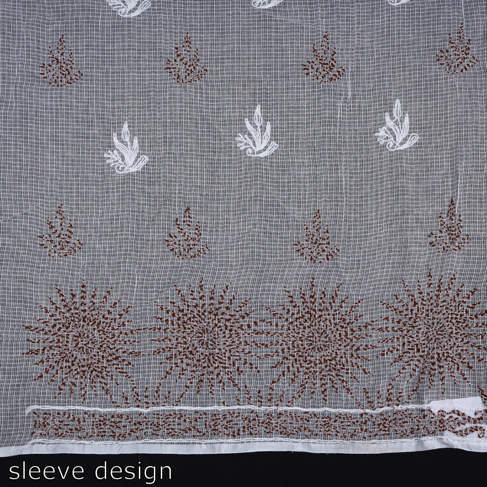 Chikankari Tepchi Hand Embroidered Kota Doria Cotton Kurta Material