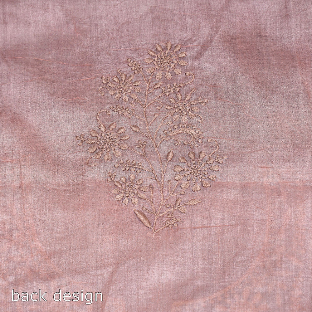 Chikankari Embroidered Handloom Pure Tussar Silk Kurta Material