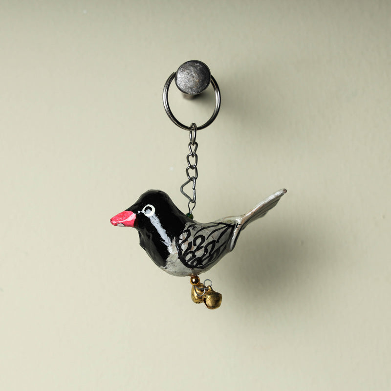 Bird - Handmade Papier Mache Keychain