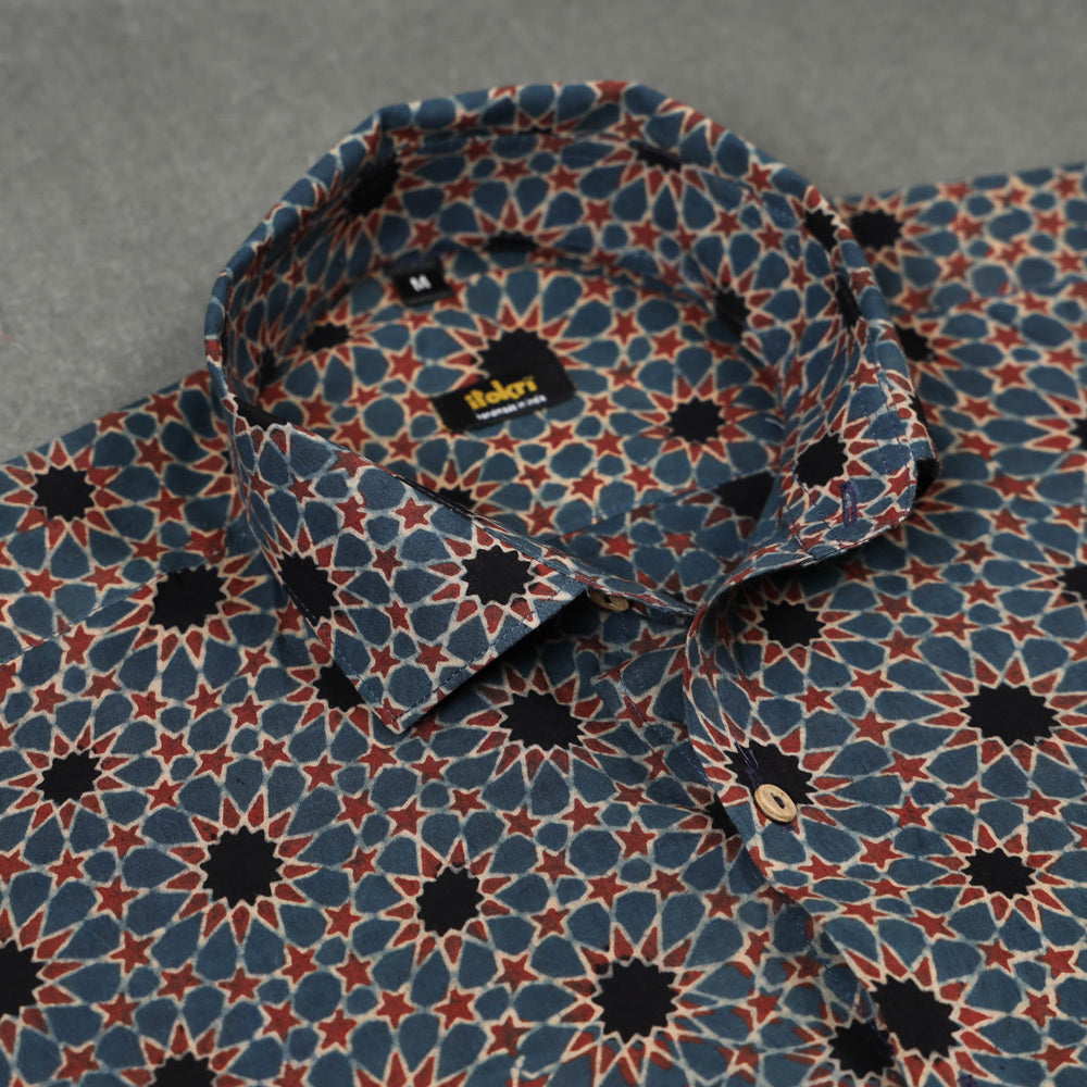iTokri Casuals - Ajrakh Printed Cotton Men Full Sleeve Shirt