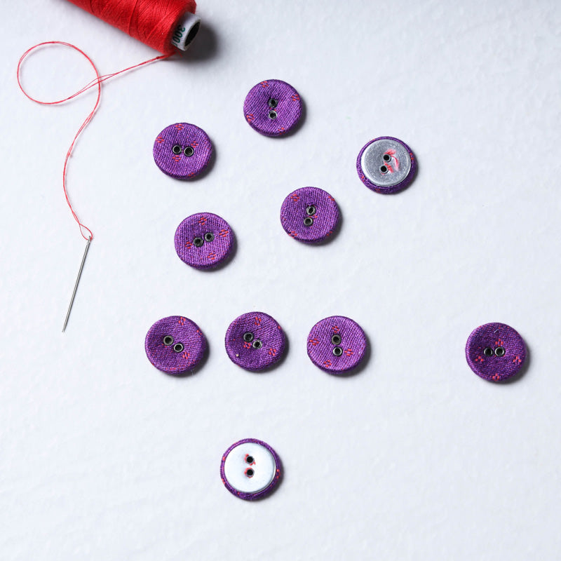 Buttonbaaz Handmade Fabric Button Medium (Set of 10)