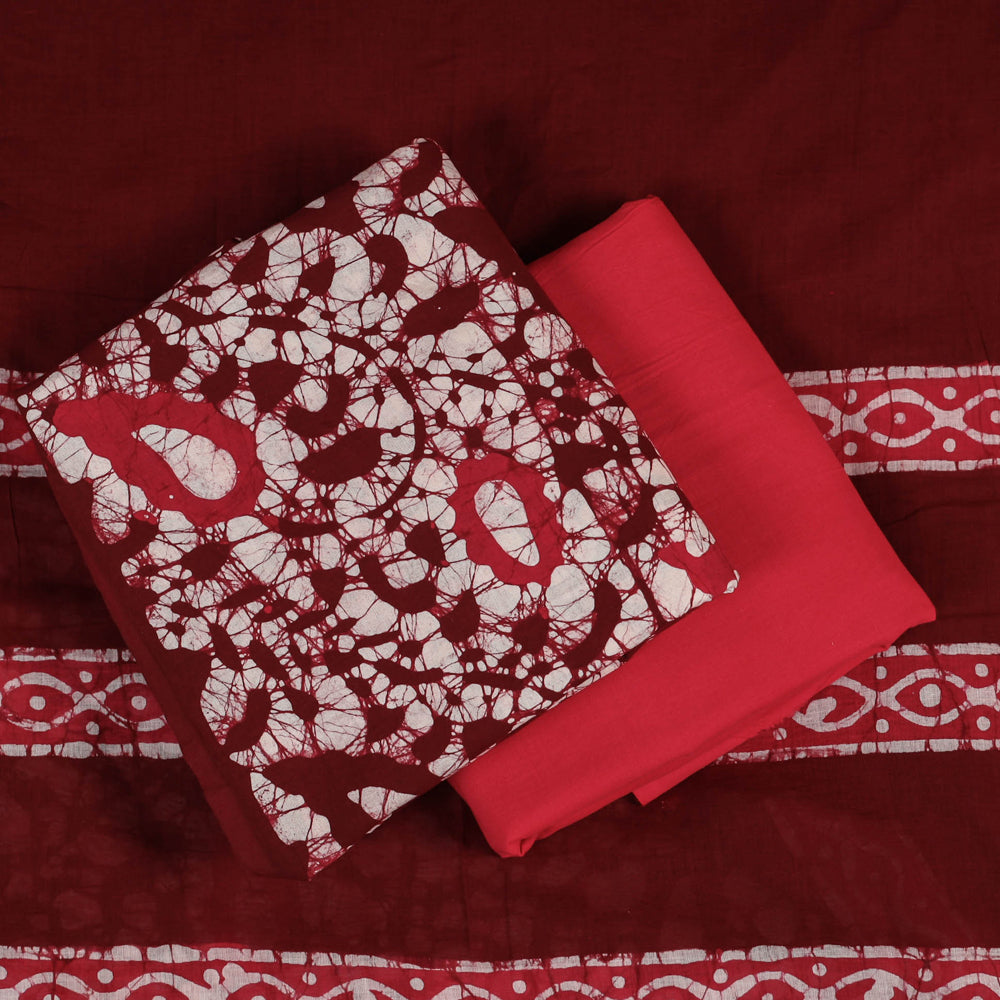 Batik Printed Cotton 3pc Suit Material Set