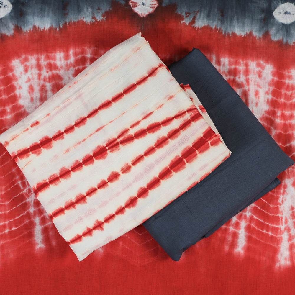 Shibori Tie-Dye Cotton 3pc Suit Material Set