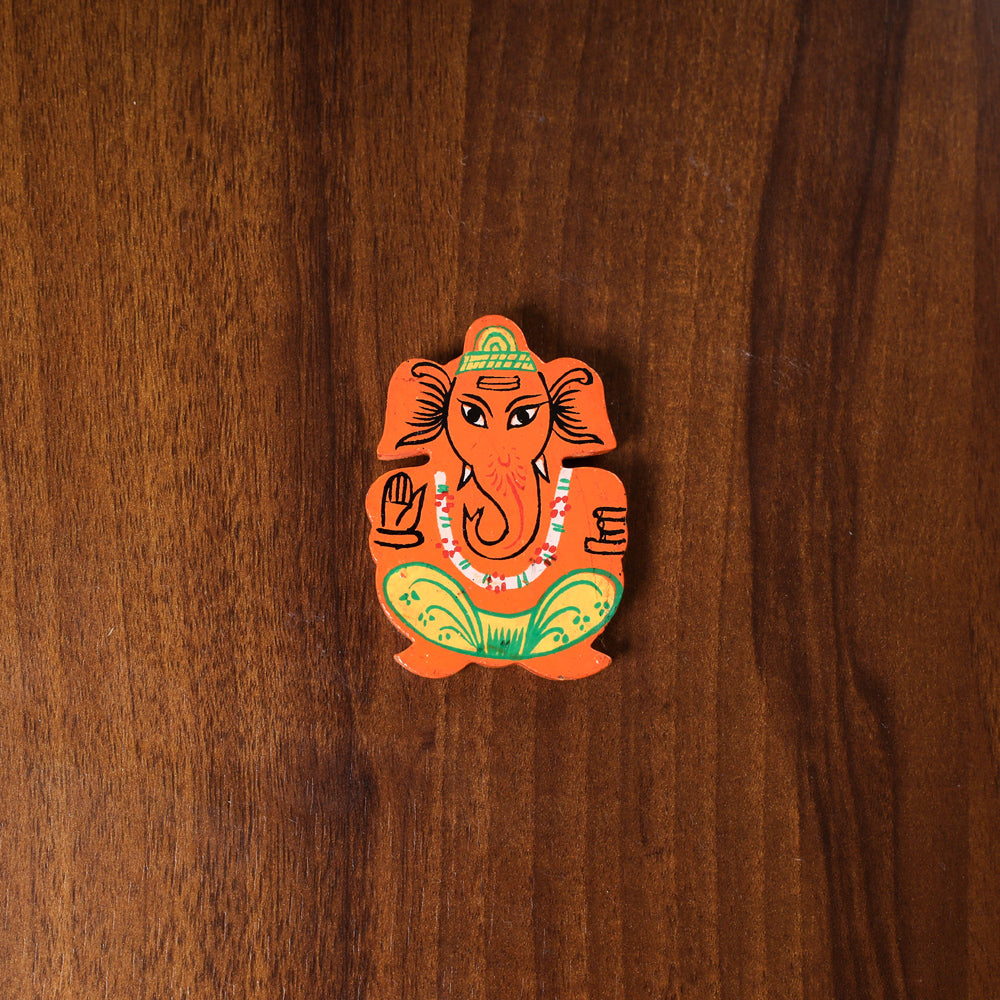 Ganesha - Handpainted Wooden Fridge Magnet (Medium)
