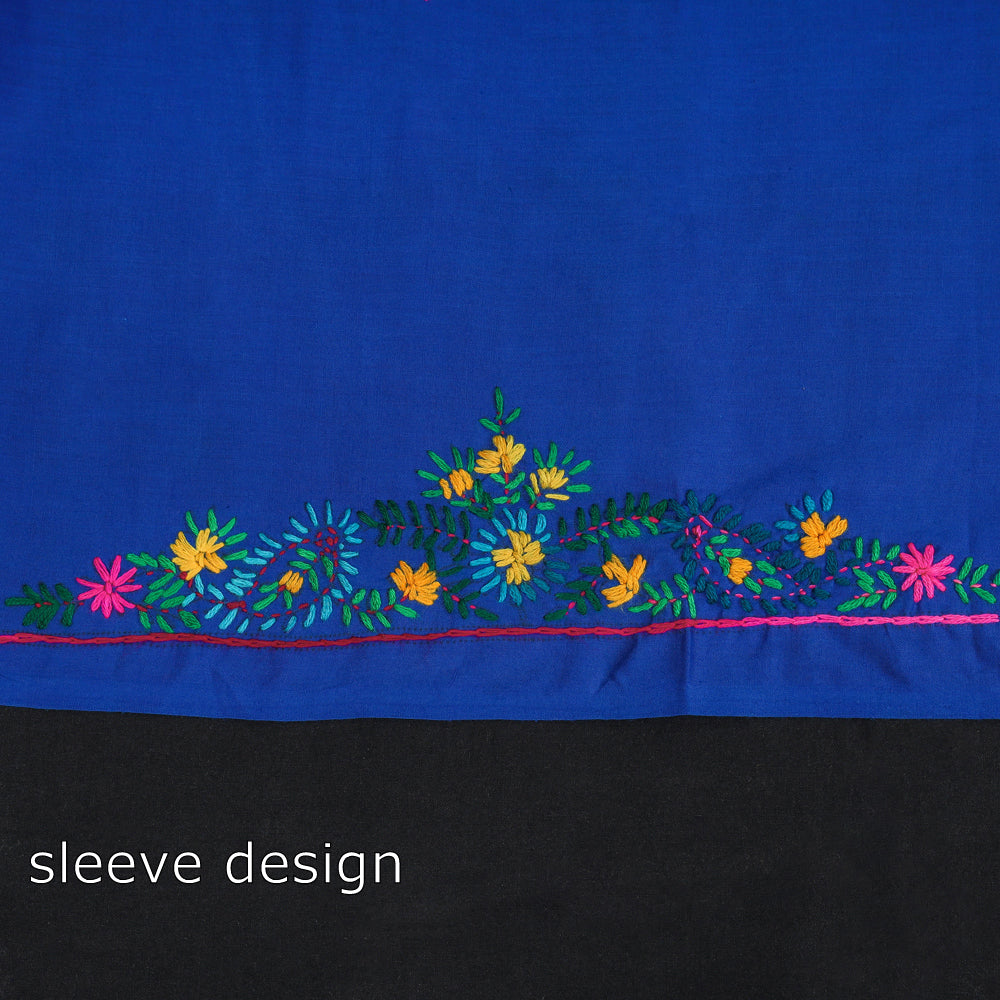 Ranihati Cotton Chapa Work Tagai Phulkari Embroidery Unstitched Kurta Material (2.2 M)
