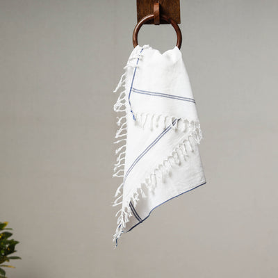 Pure Handwoven Fine Cotton White Kitchen Towel (32 x 20 in)