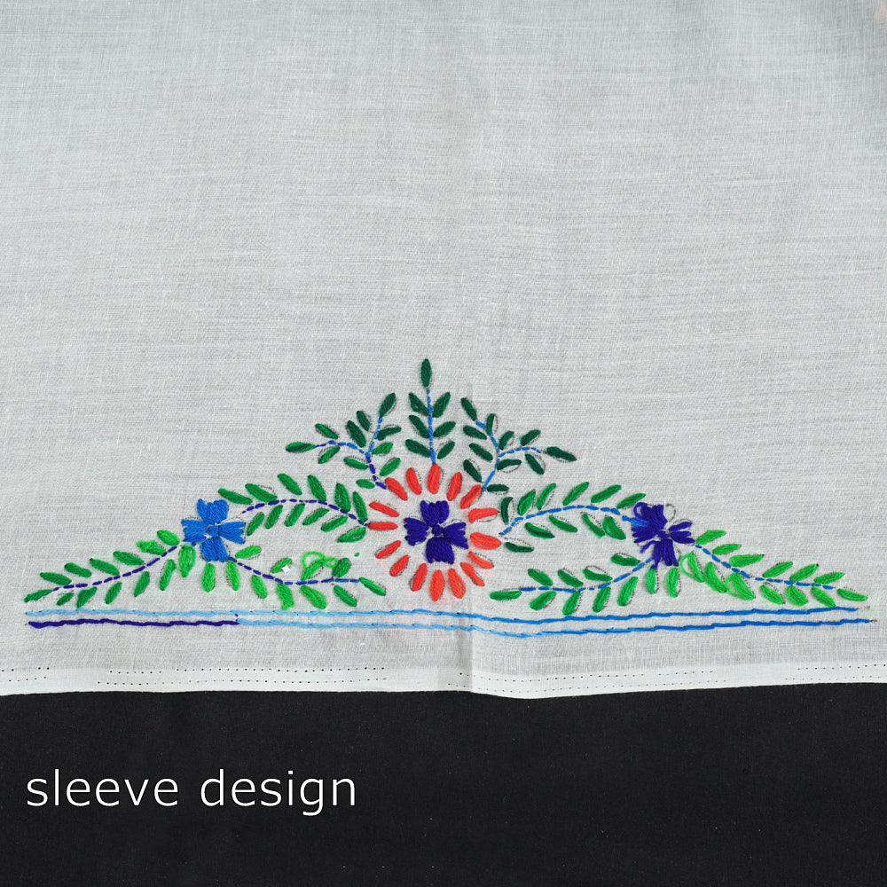 Ranihati Cotton Chapa Work Tagai Phulkari Embroidery Unstitched Kurta Material (2.4 M)