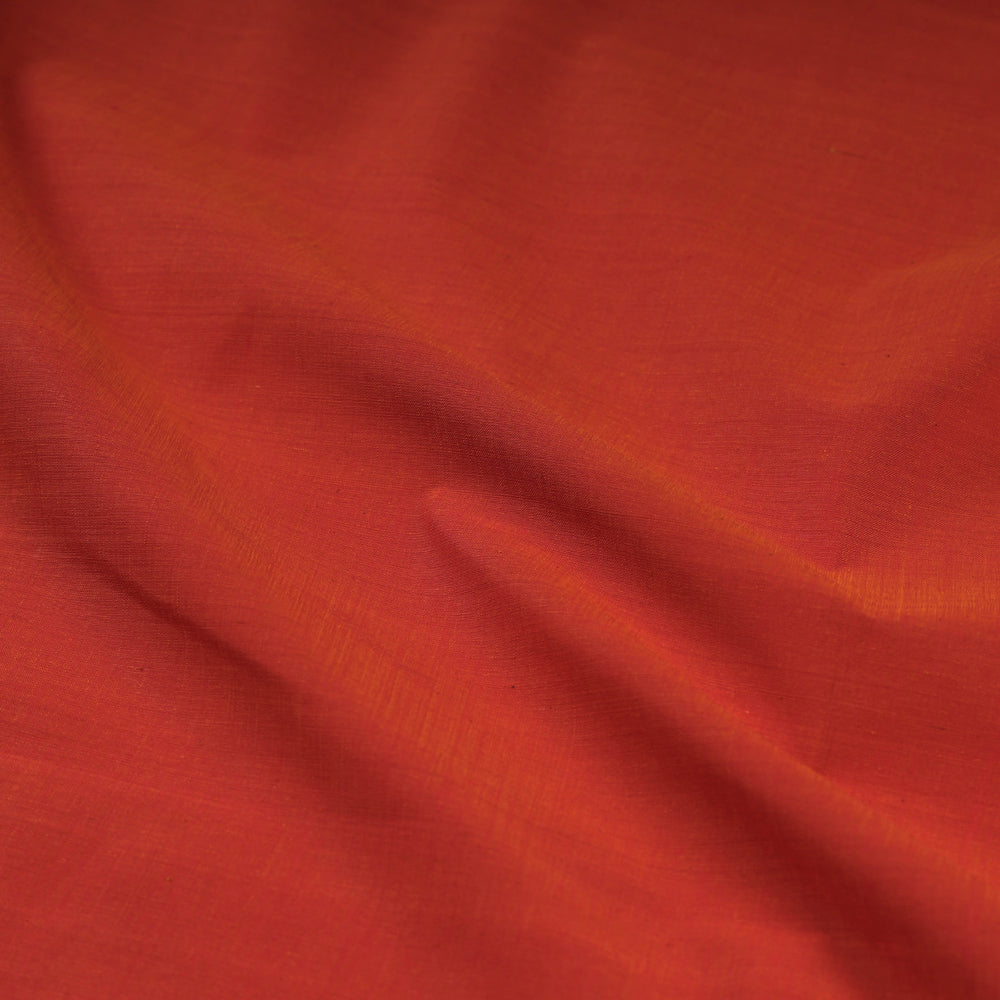 Deep Orange - Original Mangalgiri Handloom Cotton Fabric