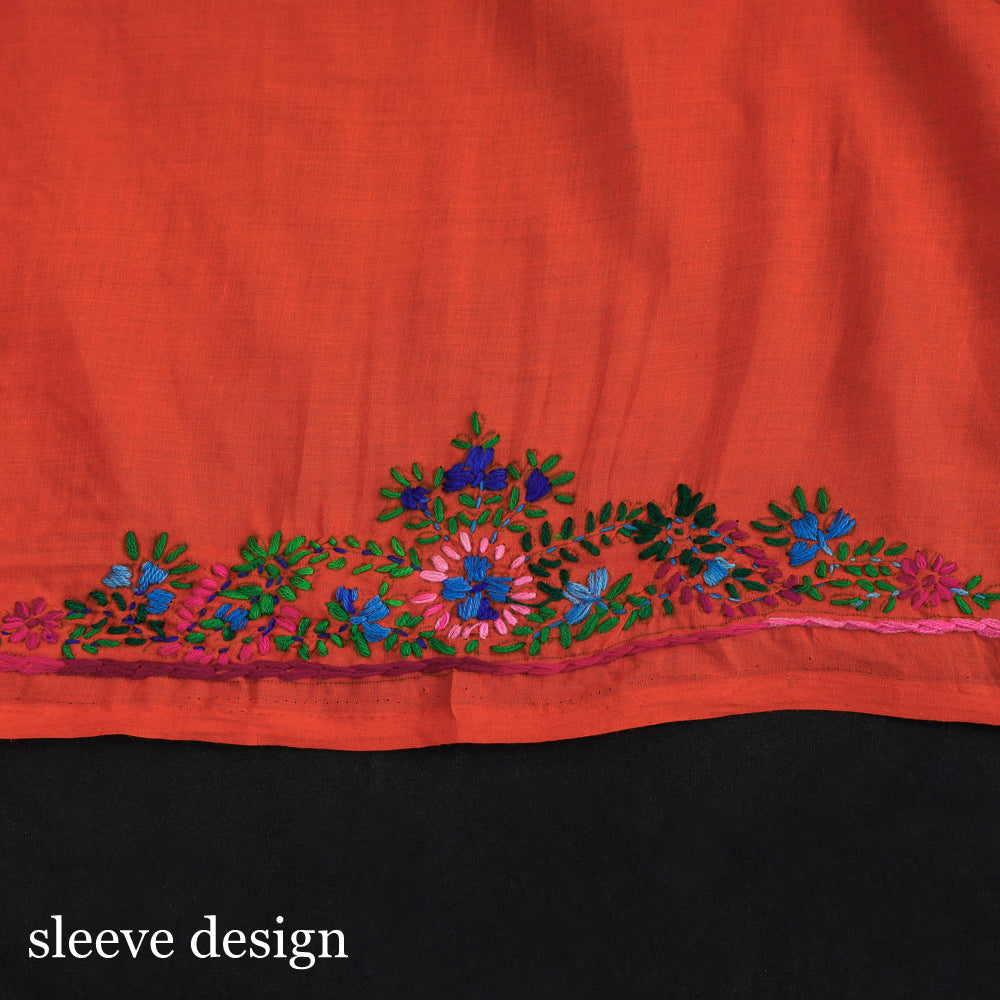 Ranihati Cotton Chapa Work Tagai Phulkari Embroidery Unstitched Kurta Material (2.35 M)