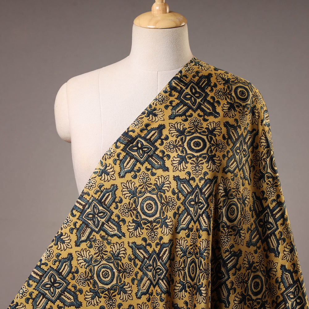 Sufiyan Khatri Modal Silk Ajrakh Hand Block Print Fabric