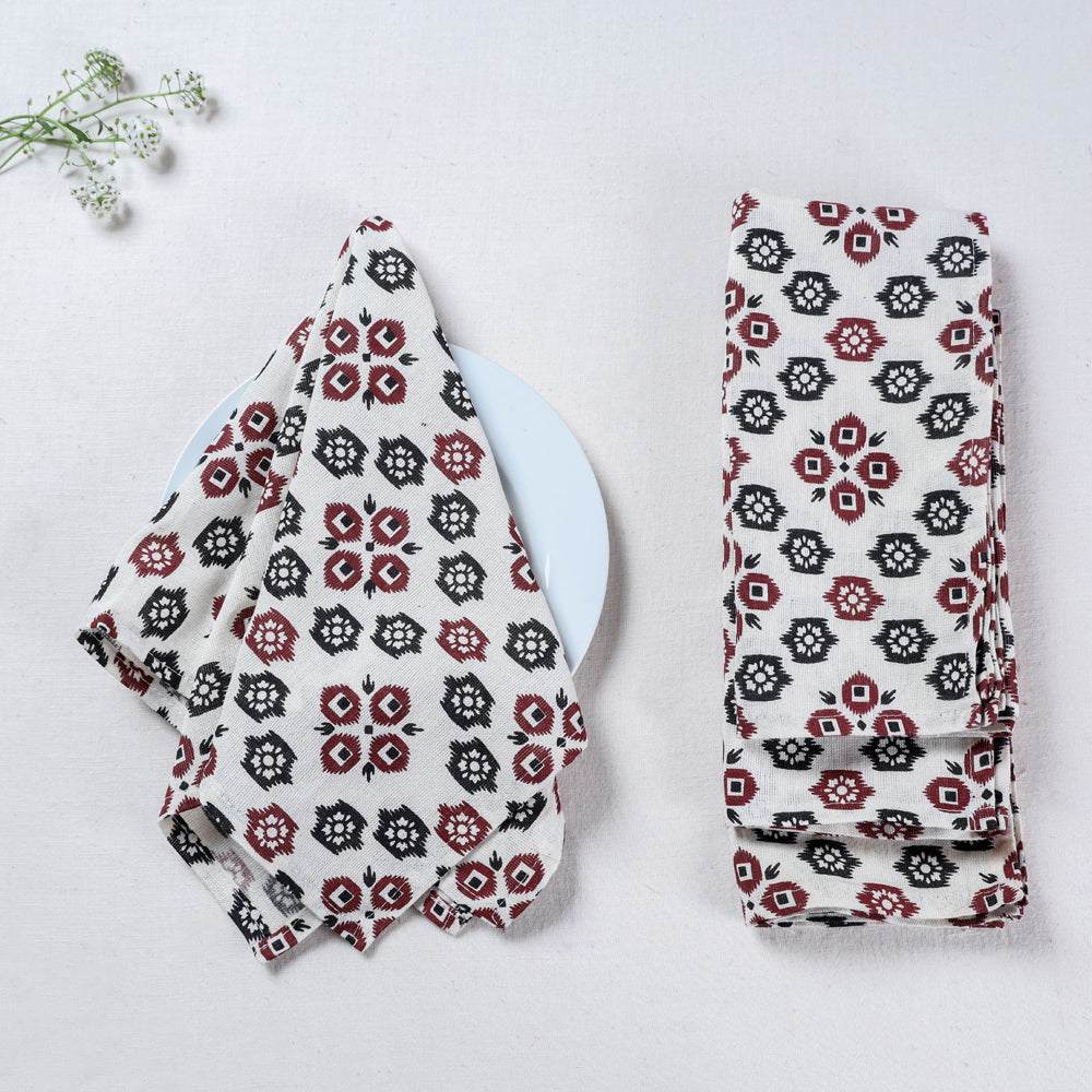 Set of 4 - Handmade Cotton Fabric Table Napkins
