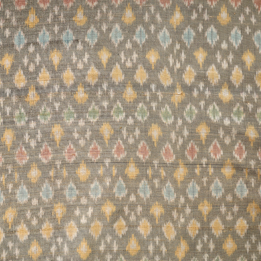 Traditional Raw Silk Pochampally Double Ikat Pure Handwoven Fabric